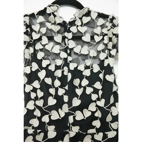 Shoshanna Black and White Chiffon Liberty Dress Size 2 - Picture 7 of 10